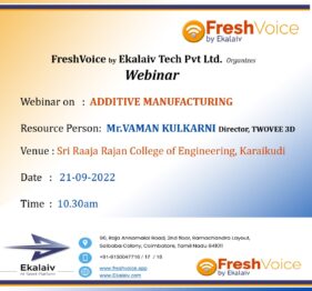 Webinar on Additive Manufacturing